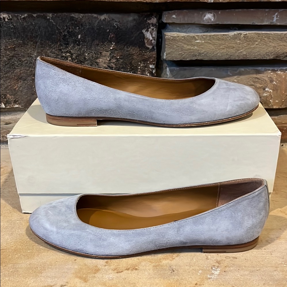 Margaux The Classic Elegant Slate Grey Suede Ballet Flats